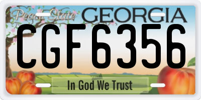 GA license plate CGF6356