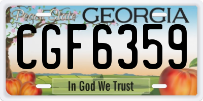 GA license plate CGF6359