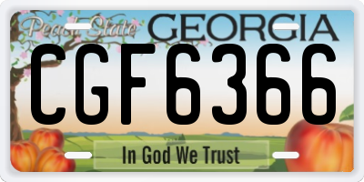 GA license plate CGF6366