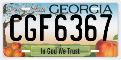 GA license plate CGF6367