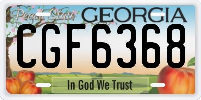 GA license plate CGF6368