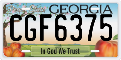 GA license plate CGF6375