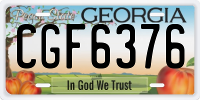 GA license plate CGF6376