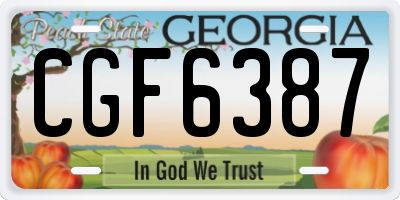 GA license plate CGF6387
