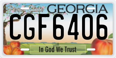 GA license plate CGF6406