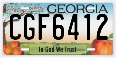 GA license plate CGF6412