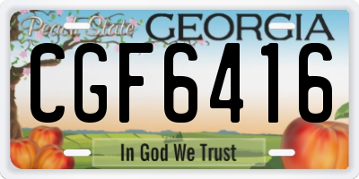 GA license plate CGF6416