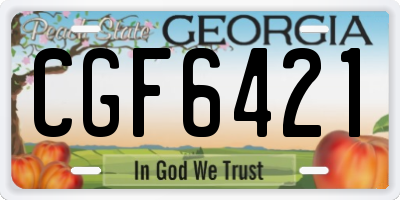 GA license plate CGF6421