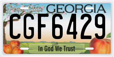 GA license plate CGF6429