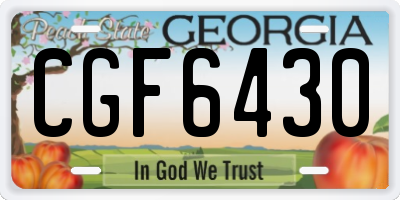 GA license plate CGF6430