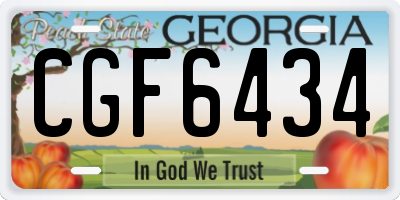 GA license plate CGF6434
