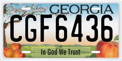 GA license plate CGF6436