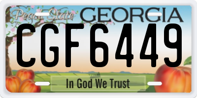 GA license plate CGF6449