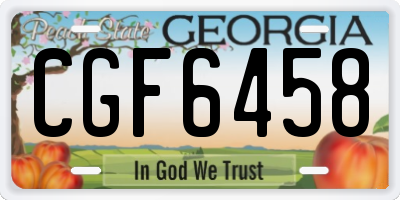 GA license plate CGF6458