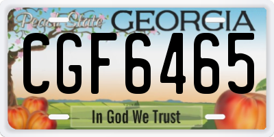 GA license plate CGF6465