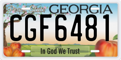 GA license plate CGF6481