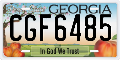 GA license plate CGF6485
