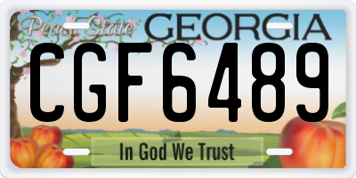 GA license plate CGF6489