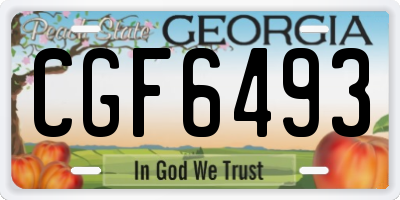 GA license plate CGF6493