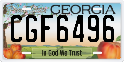 GA license plate CGF6496
