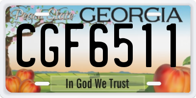 GA license plate CGF6511