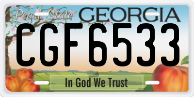 GA license plate CGF6533