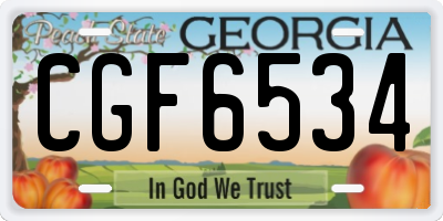 GA license plate CGF6534