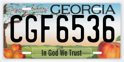 GA license plate CGF6536