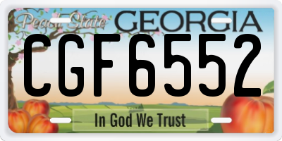 GA license plate CGF6552