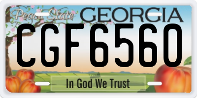 GA license plate CGF6560