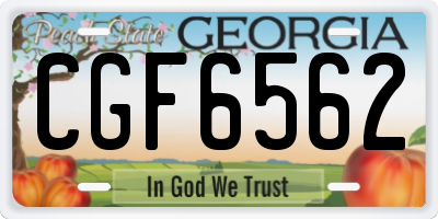 GA license plate CGF6562