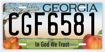 GA license plate CGF6581