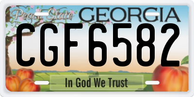 GA license plate CGF6582