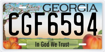 GA license plate CGF6594