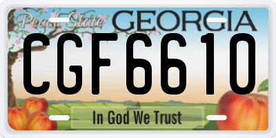 GA license plate CGF6610
