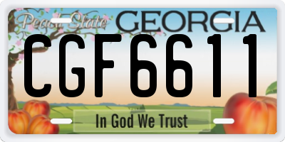 GA license plate CGF6611