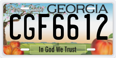 GA license plate CGF6612