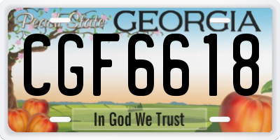 GA license plate CGF6618