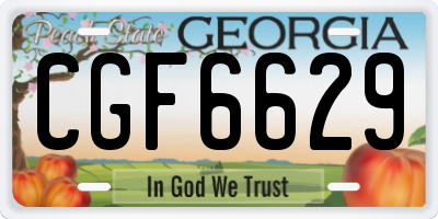 GA license plate CGF6629