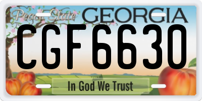 GA license plate CGF6630