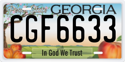 GA license plate CGF6633