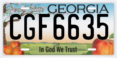 GA license plate CGF6635