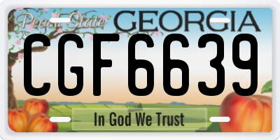 GA license plate CGF6639