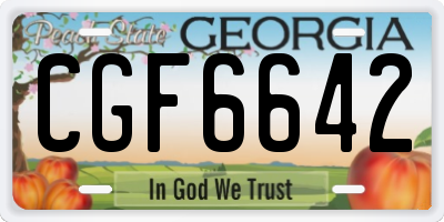 GA license plate CGF6642