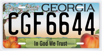 GA license plate CGF6644