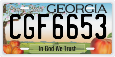 GA license plate CGF6653