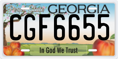 GA license plate CGF6655