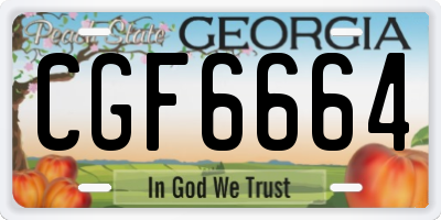 GA license plate CGF6664