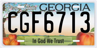 GA license plate CGF6713