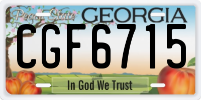 GA license plate CGF6715